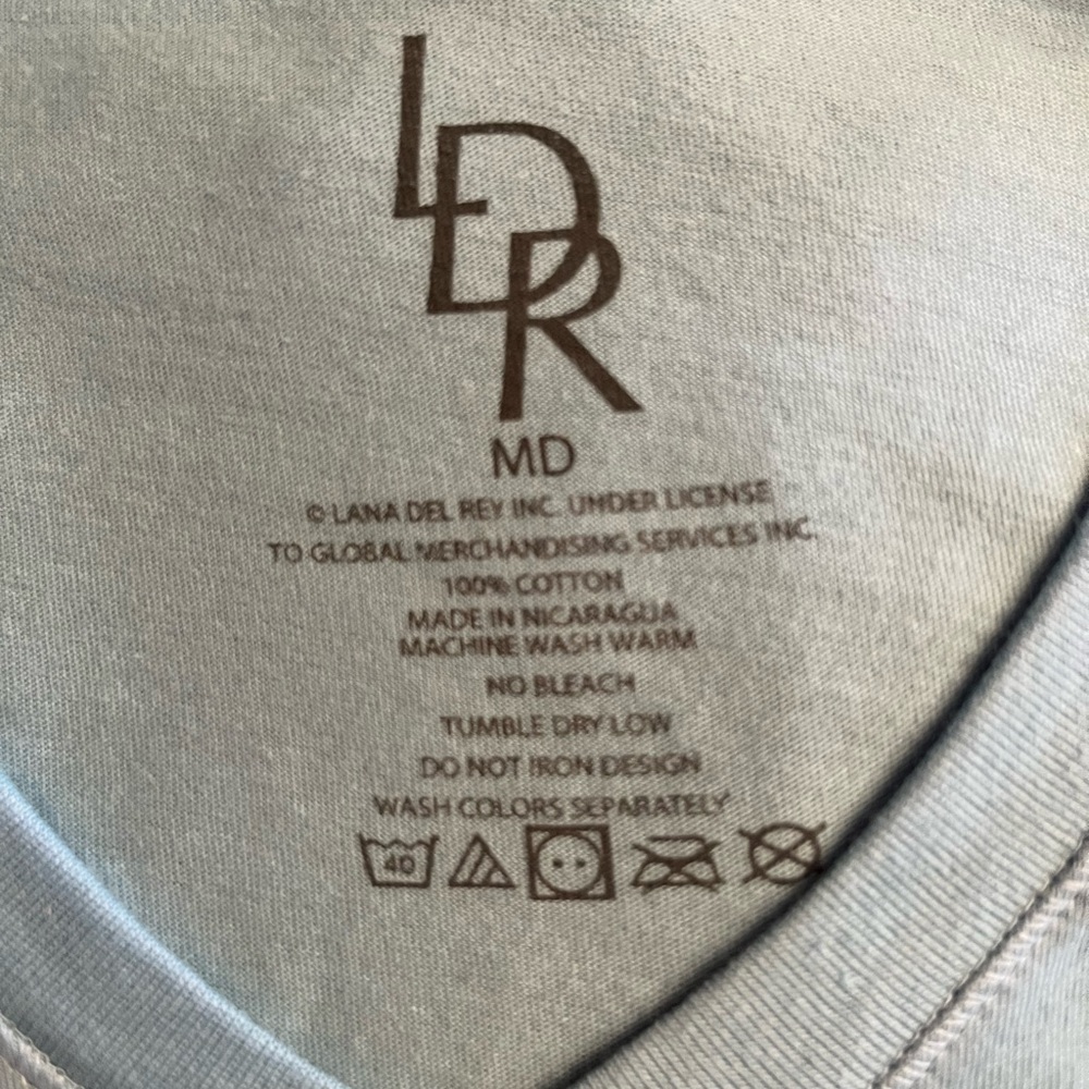 Lana Del Rey Baby Blue Graphic T Shirt Size Medium - Picture 3 of 3